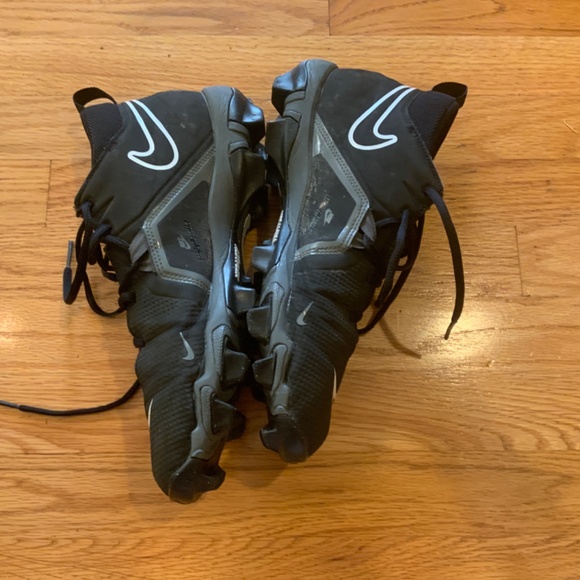 Nike Alpha Menace Shark 3 Cleats Size 10 Black/White/Grey - Picture 3 of 8